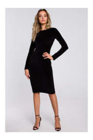 M565 Velvet Pencil Dress - black