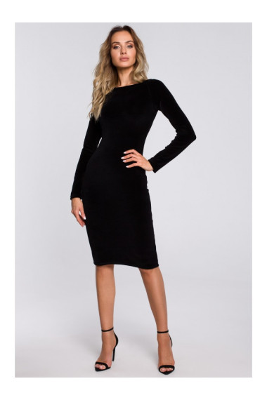 M565 Velvet Pencil Dress - black