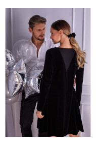 M566 Velvet Relaxed Fit Dress - black