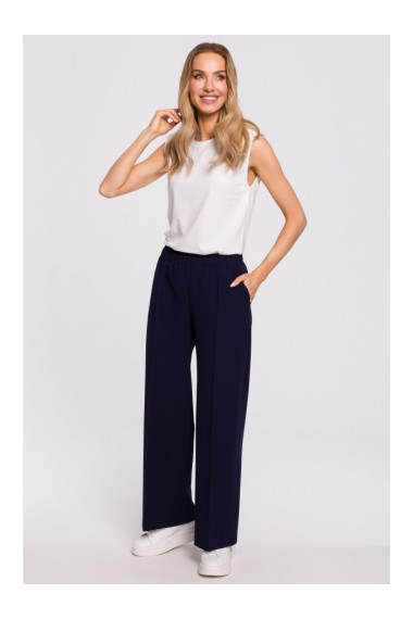M570 Creased Leg Trousers - navy blue