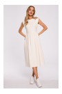M581 High Waist Sleeveless Dress - cream