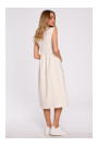 M581 High Waist Sleeveless Dress - cream
