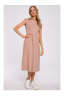 M581 High Waist Sleeveless Dress - mocca