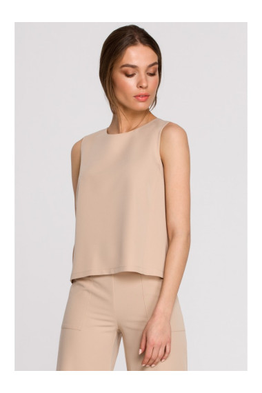 S257 Sleeveless blouse - beige