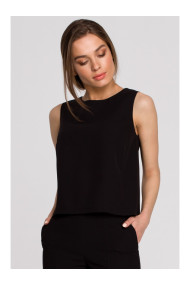 S257 Sleeveless blouse - black