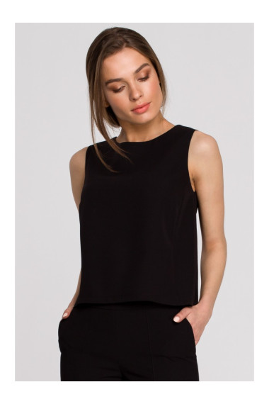 S257 Sleeveless blouse - black