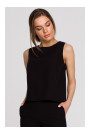 S257 Sleeveless blouse - black