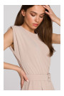 S259 Sleeveless jumpsuit with padded shoulders - beige
