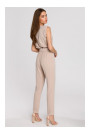 S259 Sleeveless jumpsuit with padded shoulders - beige