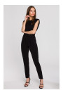 S259 Sleeveless jumpsuit with padded shoulders - black