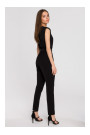 S259 Sleeveless jumpsuit with padded shoulders - black