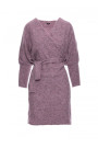 M631 Wrap sweater dress with a tie detail - heather