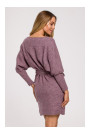 M631 Wrap sweater dress with a tie detail - heather