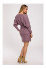 M631 Wrap sweater dress with a tie detail - heather