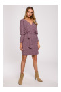 M631 Wrap sweater dress with a tie detail - heather