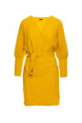 M631 Wrap sweater dress with a tie detail - honey
