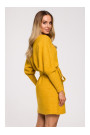 M631 Wrap sweater dress with a tie detail - honey