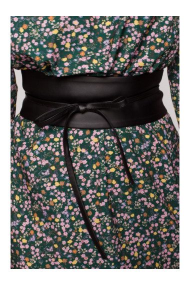 M636 Faux leather tie belt- black