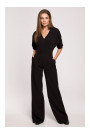 S285 Wide leg jumpsuit with V-neck - black