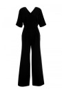 S285 Wide leg jumpsuit with V-neck - black