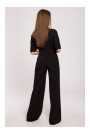 S285 Wide leg jumpsuit with V-neck - black