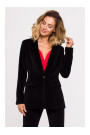 M643 Velvet single button blazer - black