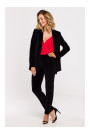 M643 Velvet single button blazer - black