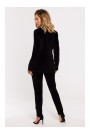 M643 Velvet single button blazer - black