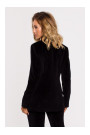 M643 Velvet single button blazer - black