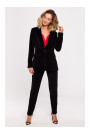 M643 Velvet single button blazer - black