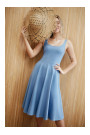 B218 Fit and flare sleeveless dress - blue