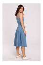 B218 Fit and flare sleeveless dress - blue