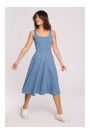 B218 Fit and flare sleeveless dress - blue