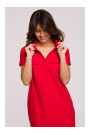 B222 Safari dress with flap pockets - red