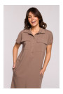 B222 Safari dress with flap pockets - cocoa