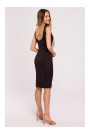 M667 Shaeth dress with decorative chain in the back - black