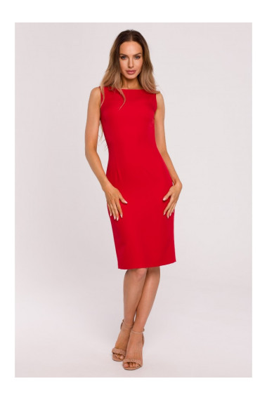 M667 Shaeth dress with decorative chain in the back - red