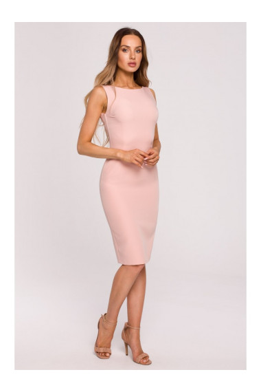 M667 Shaeth dress with decorative chain in the back - powder