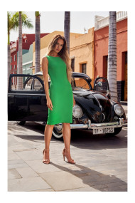 M667 Shaeth dress with decorative chain in the back - green