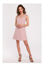 K128 Gluda A-veida kleita ar loku - kreps rozā krāsā