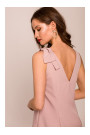 K128 Gluda A-veida kleita ar loku - kreps rozā krāsā