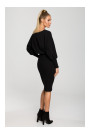 M690 Trikotāžas kleita vienkrāsas kombinācijā - melna