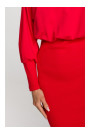 M690 Trikotāžas kleita vienkrāsas kombinācijā - sarkana