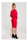 M690 Trikotāžas kleita vienkrāsas kombinācijā - sarkana