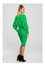 M690 Knit dress in combination of plain - green