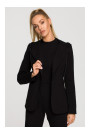 M691 Hooded blazer with single button - black