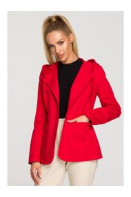 M691 Hooded blazer with single button - red