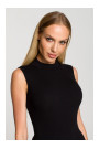 M697 High neck sleeveless bodysuit - black
