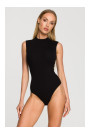 M697 High neck sleeveless bodysuit - black