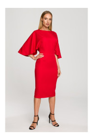 M700 Apmetņa kleita ar kimono piedurknēm - sarkana